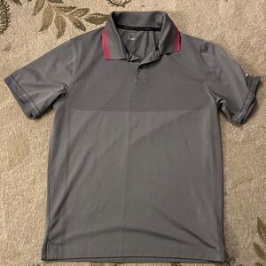 Nike Golf Gray Polo Shirt with Red Accents